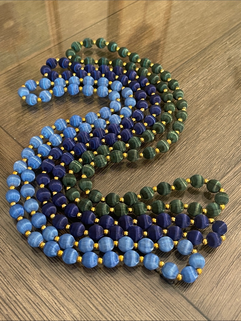Vintage 3 Necklaces with Spun Silk Satin Beads
Gold Tone Spacers 30 In. Approx